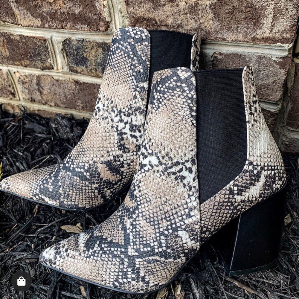 Snake skin booties